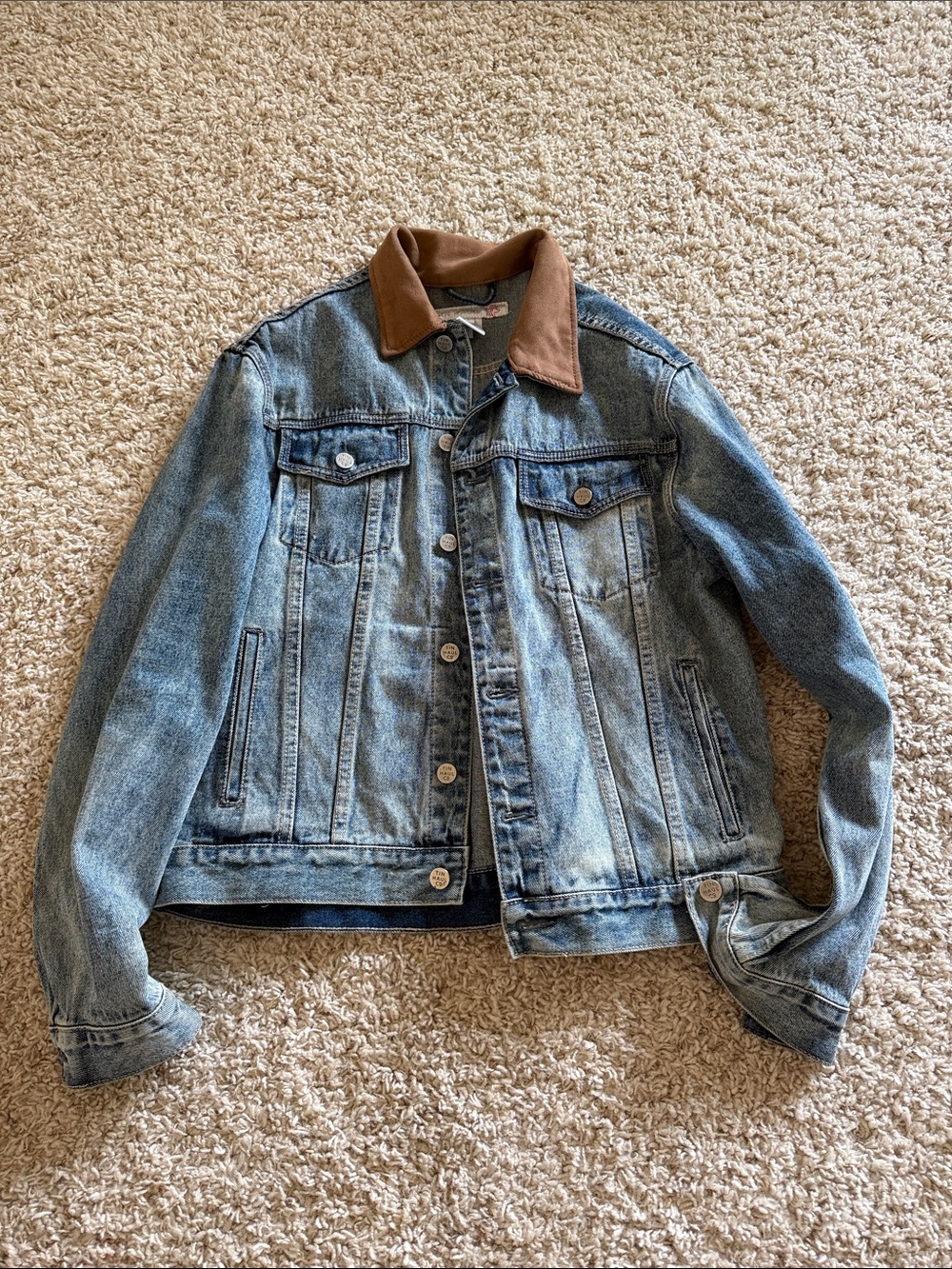 Tin Haul Blue Denim Jacket with Brown Collar